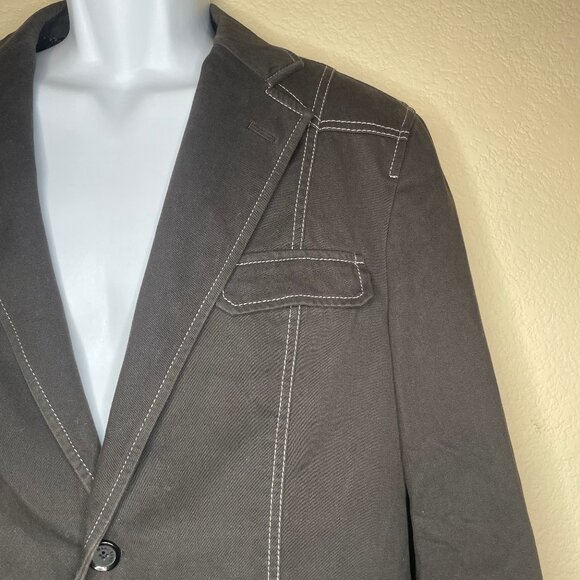Men's Marc Eckō Cut & Sew Blazer Dark Gray Contrast Stitching Sport Coat Jacket - Picture 2 of 13